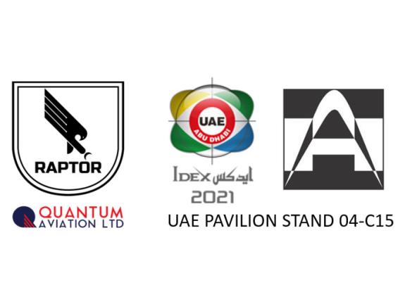Quantum Aviation, RAPTOR, IDEX and Al Hamra logos