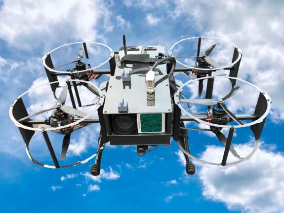 Quantum Aviation's RAPTOR drone against a blue skyline