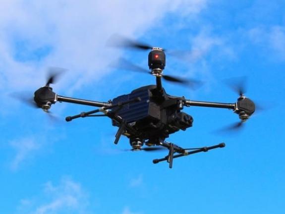 Quantum Aviation's RAPTOR XL drone against a blue skyline